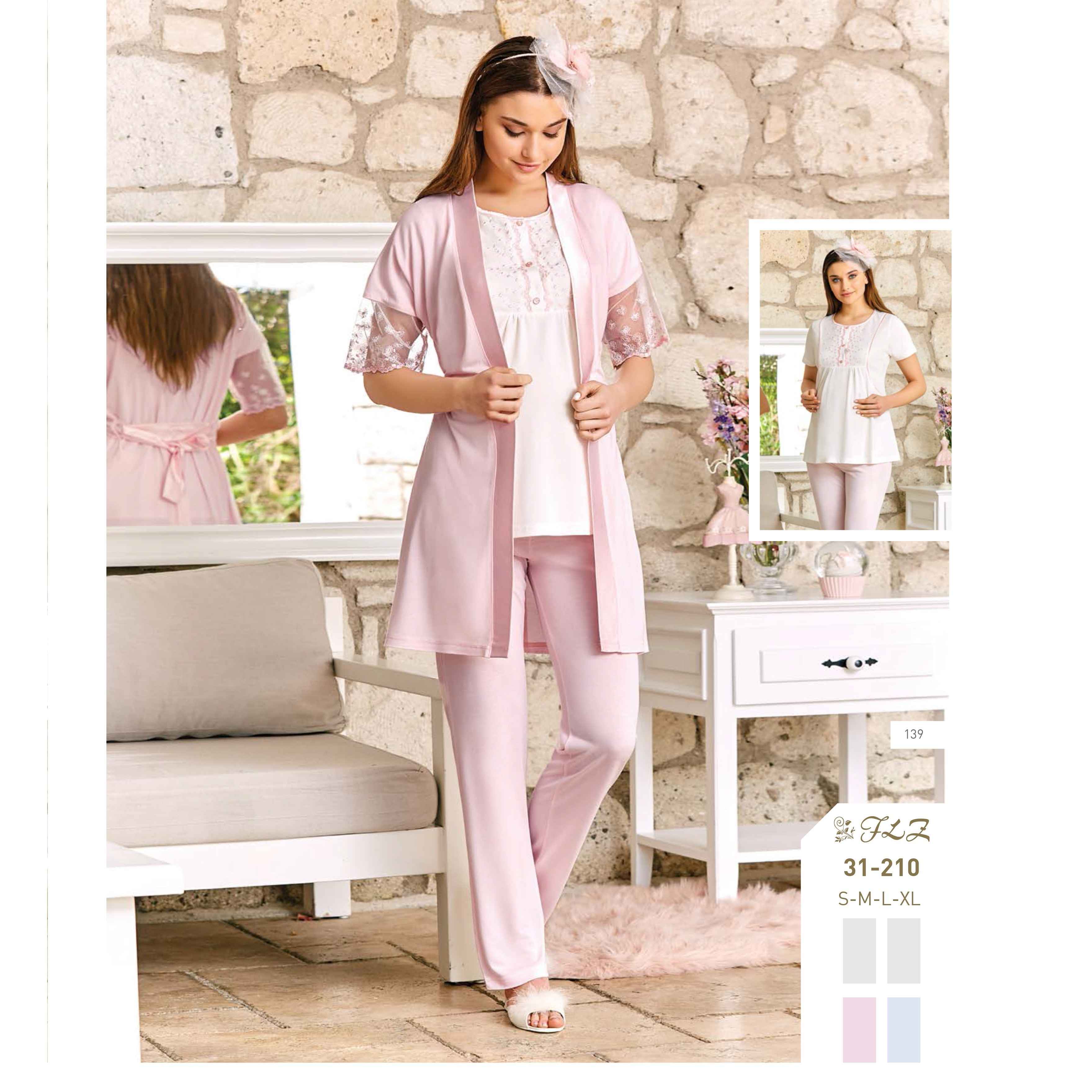 Flz Sabahlikli Lohusa Pijama Takimi Pembe Fiyati Ilke Bebe