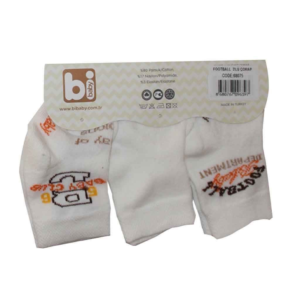 Bibaby 3'lü Football Bebek Çorabı 68075 Krem