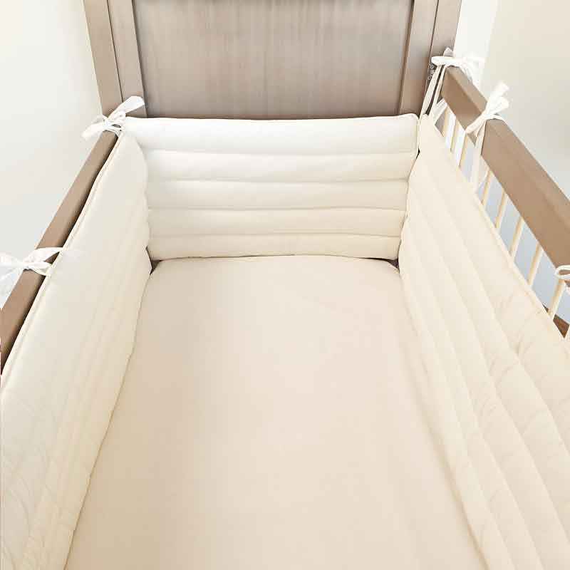 yaka duruş Esprili  Aybi Baby Basıc Bebek Yan Koruma Seti 70x130 Krem | İlke Bebe