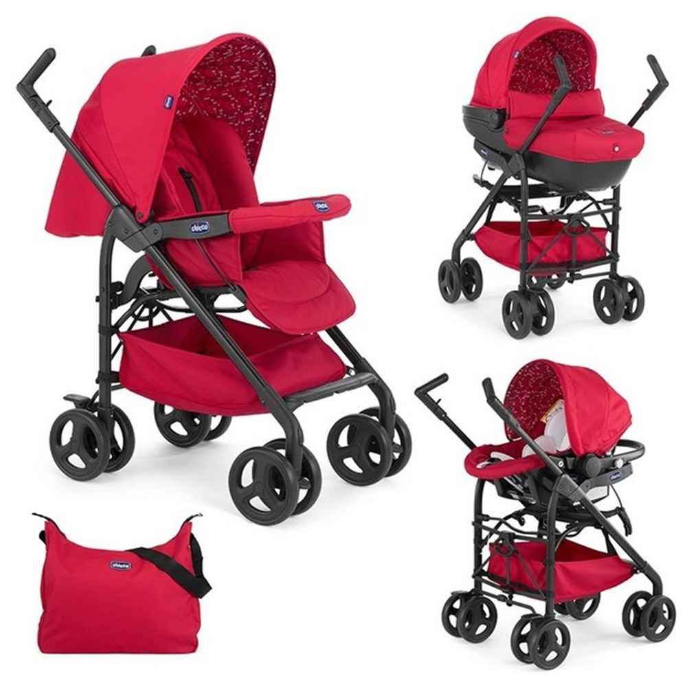 Poussette Chicco Trio Sprint Rouge 3d mon