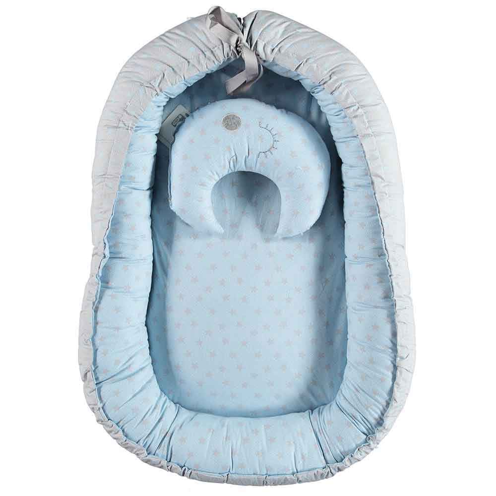 bibaby yildizli baby nest bebek yatagi mavi fiyati ilke bebe