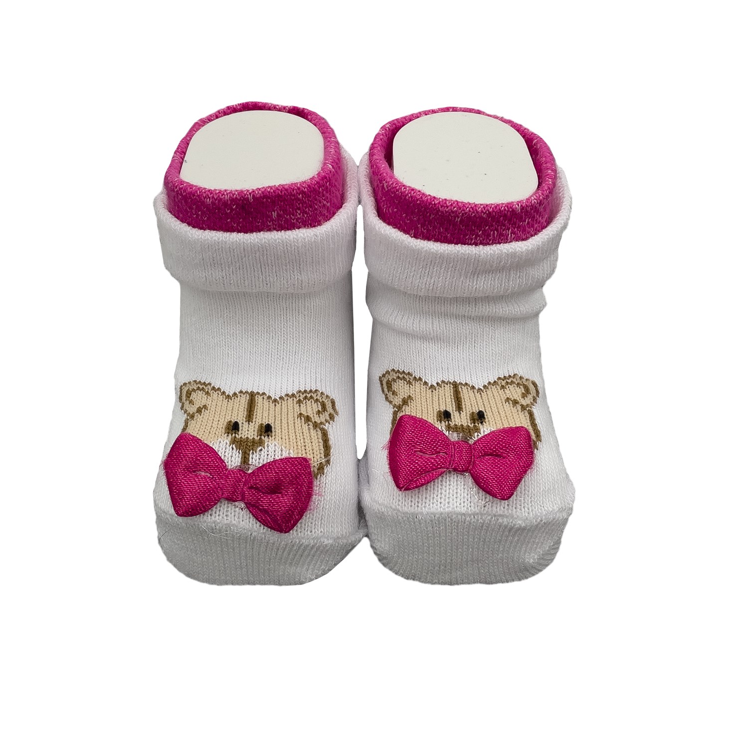 Mini Damla Ayılı Papyonlu Bebek Çorabı 44704 Fuşya Mini Damla Ayılı Papyonlu Bebek Çorabı 44704 Fuşya