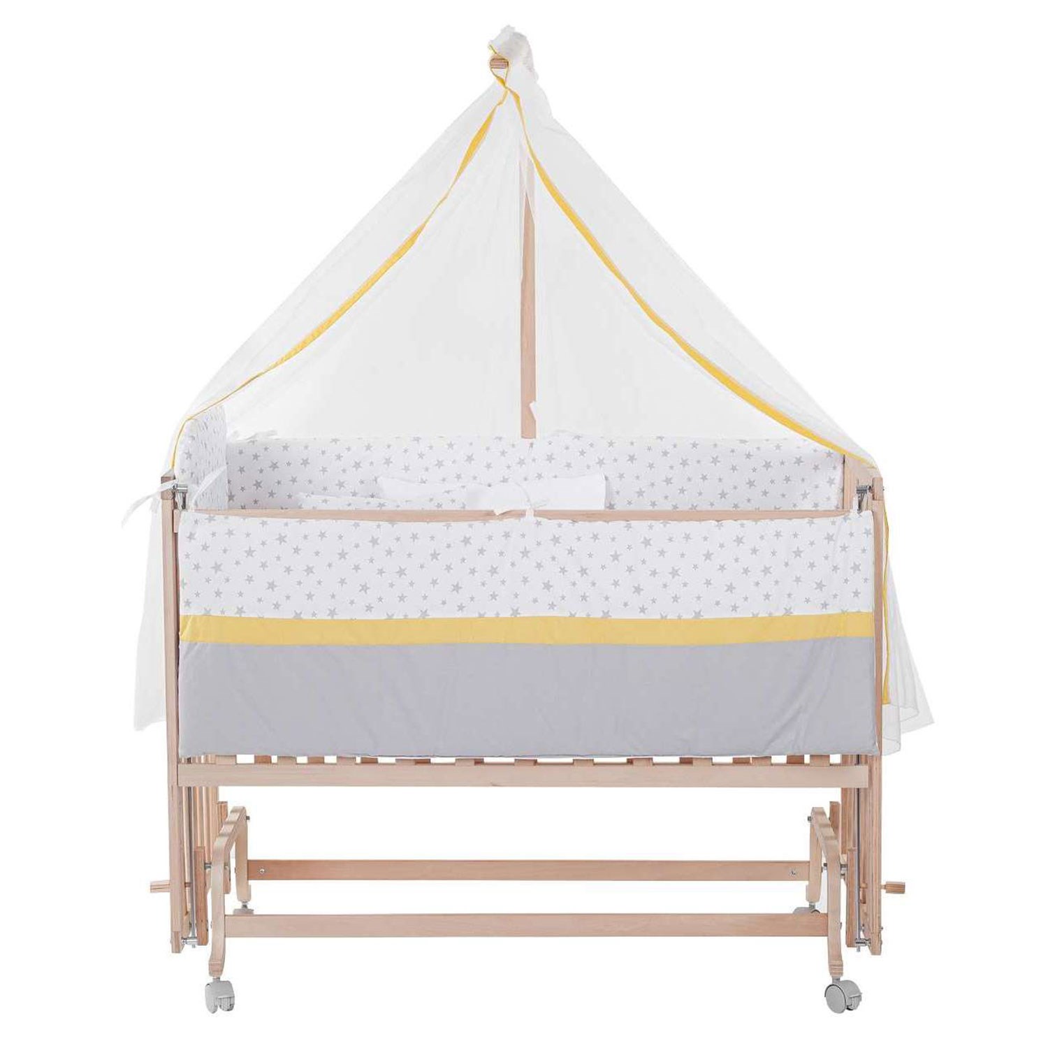Baby Tech Extra Boyasız Ahşap Anne Yanı Beşik 70x130cm Sarı Baby Tech Extra Boyasız Ahşap Anne Yanı Beşik 70x130cm Sarı
