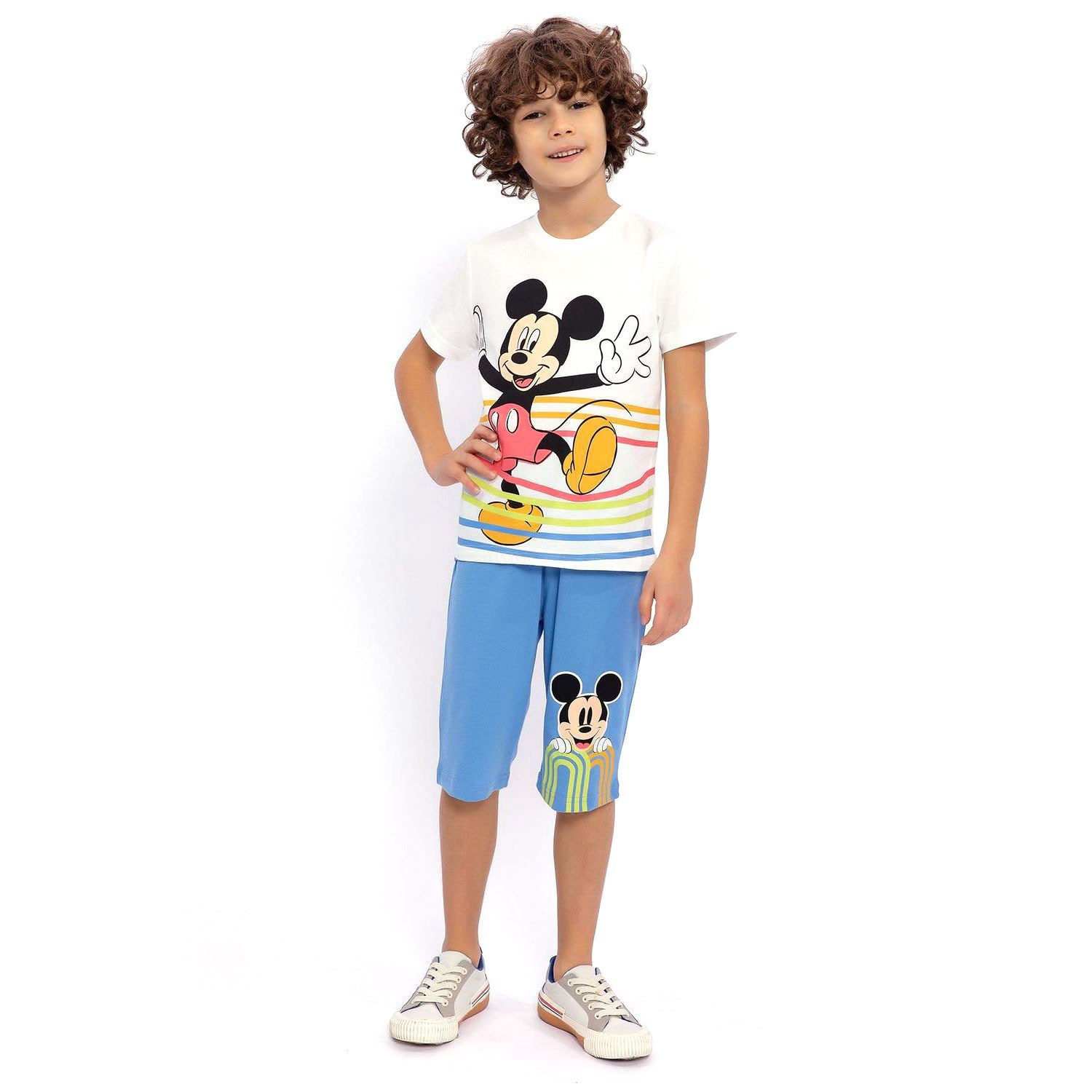 Mickey Mouse Erkek Çocuk Kapri Takımı D4659-3 Krem Mickey Mouse Erkek Çocuk Kapri Takımı D4659-3 Krem