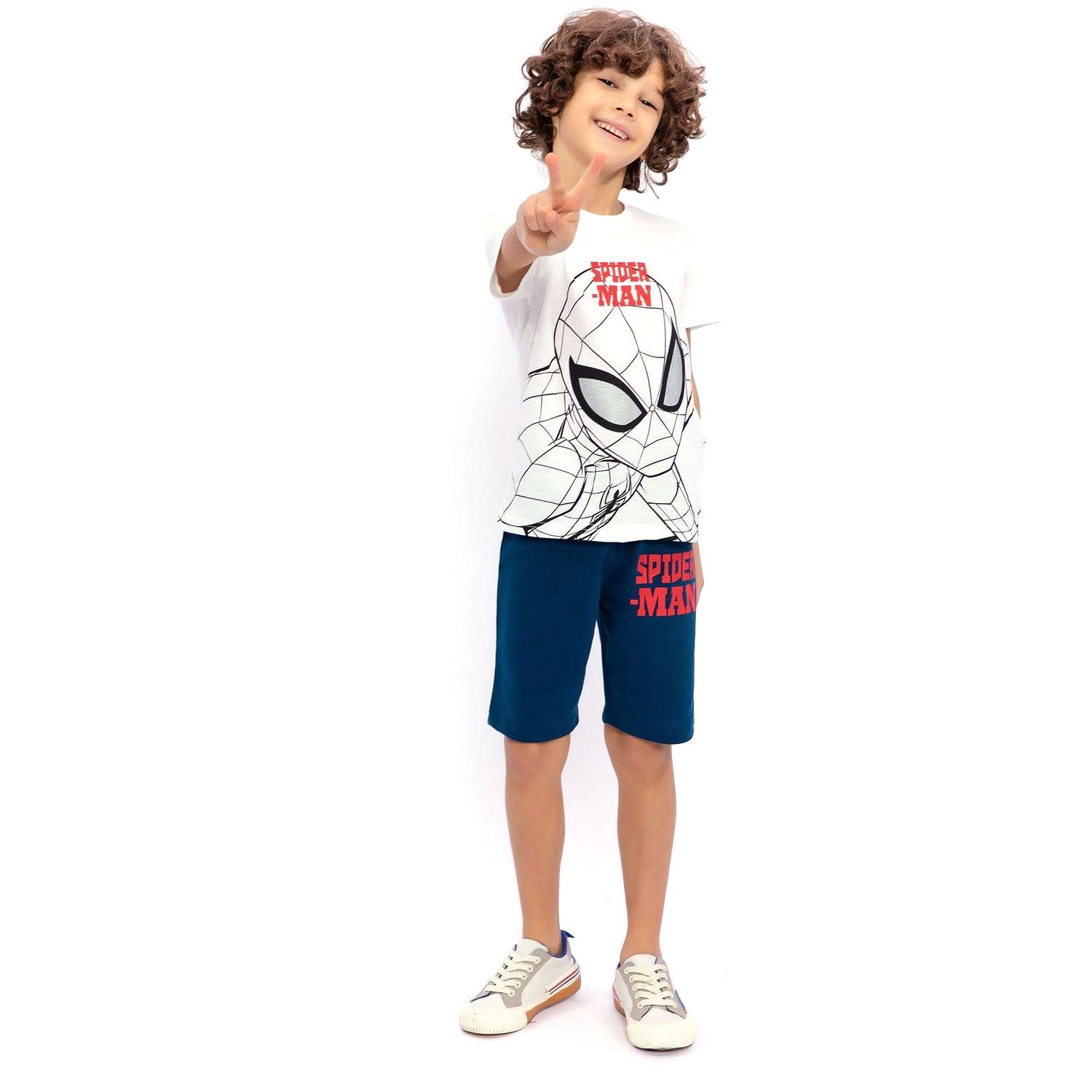 Spider-Man Erkek Çocuk Bermuda Takımı D4666-3 Krem
