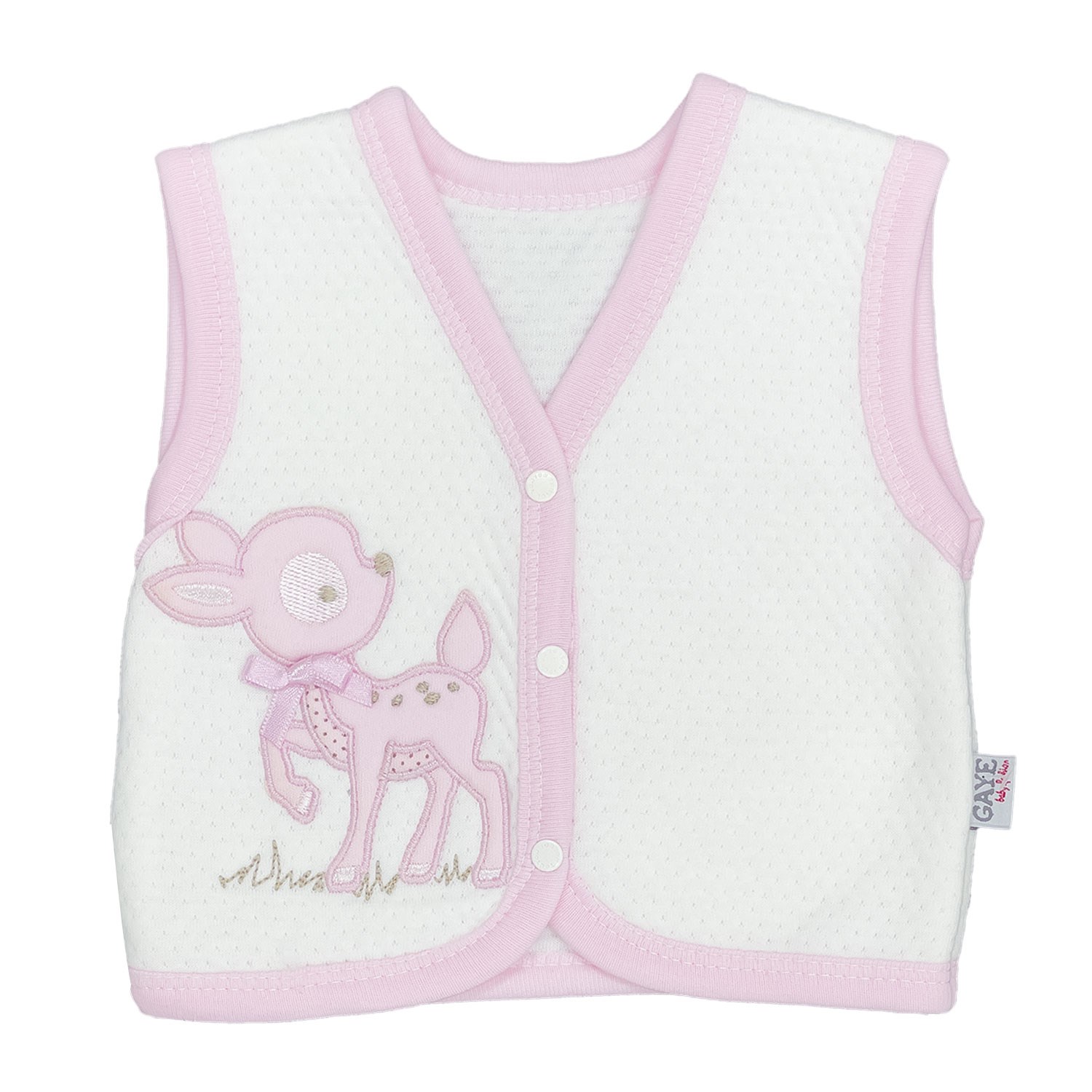 Tonton Baby Bebek Yeleği 328 Beyaz-Pembe