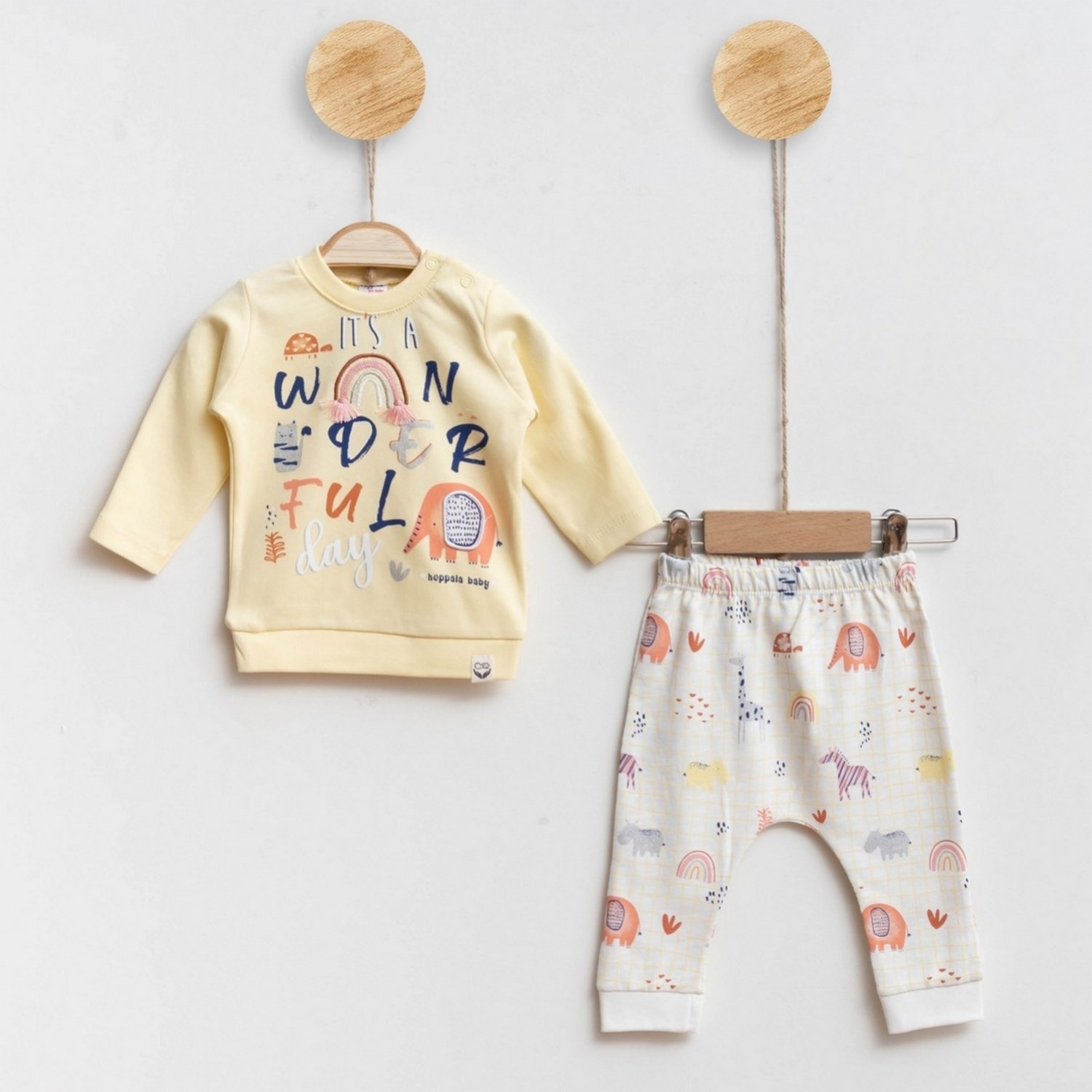 Hoppala Baby Wonderful 2li Bebek Takımı 814R Sarı