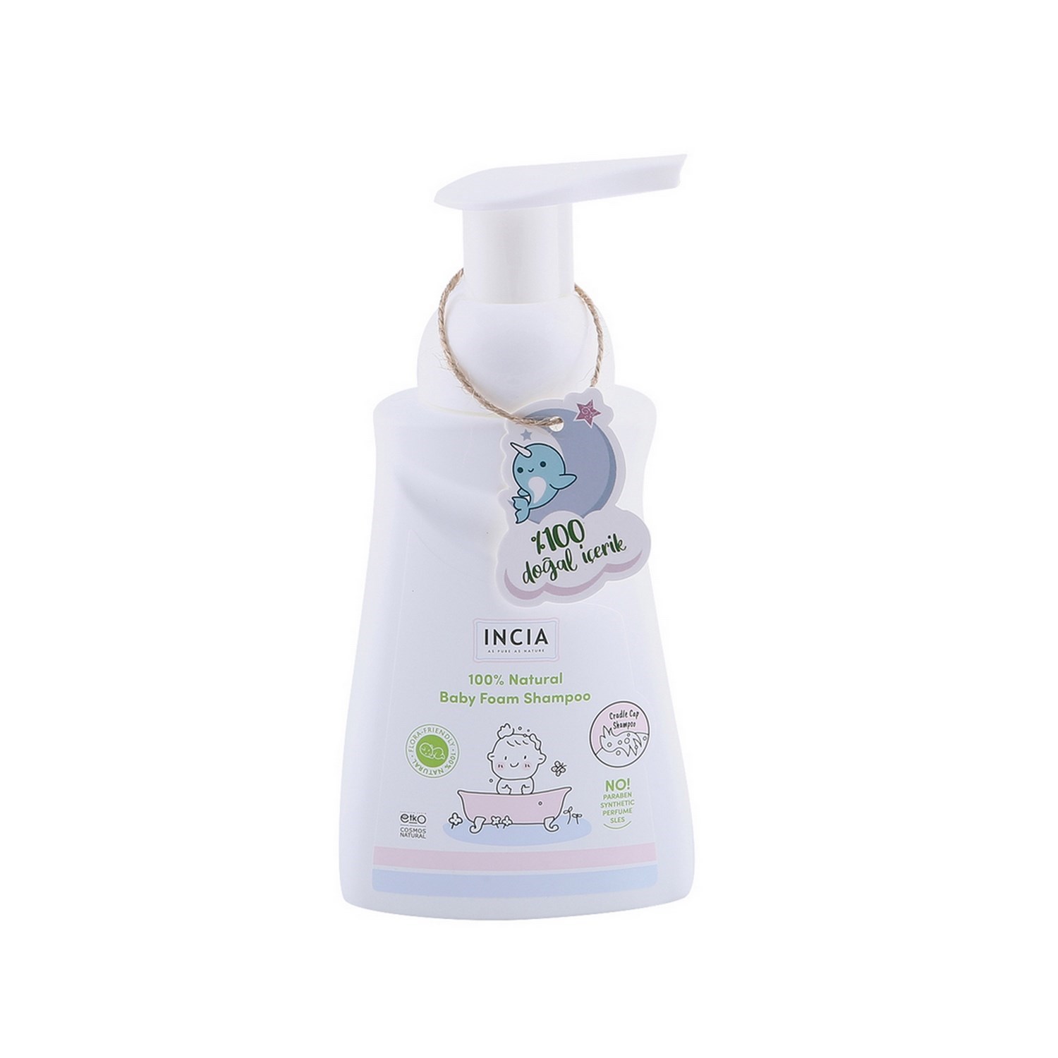 İncia %100 Doğal Bebek Köpük Şampuanı 200 Ml