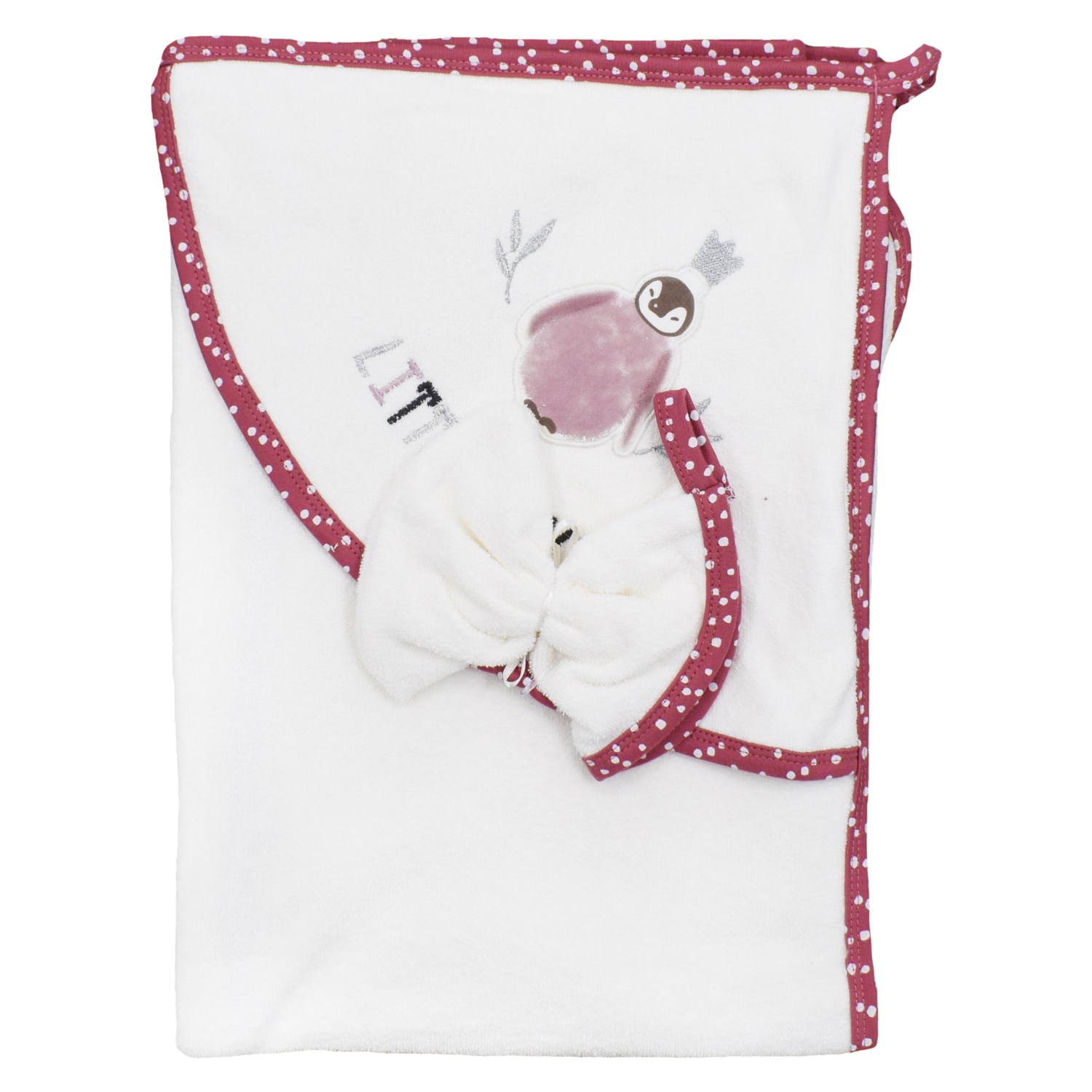 Biorganic Little Love Örme Silgi Bebek Havlusu 85x90 Cm Gül Kurusu