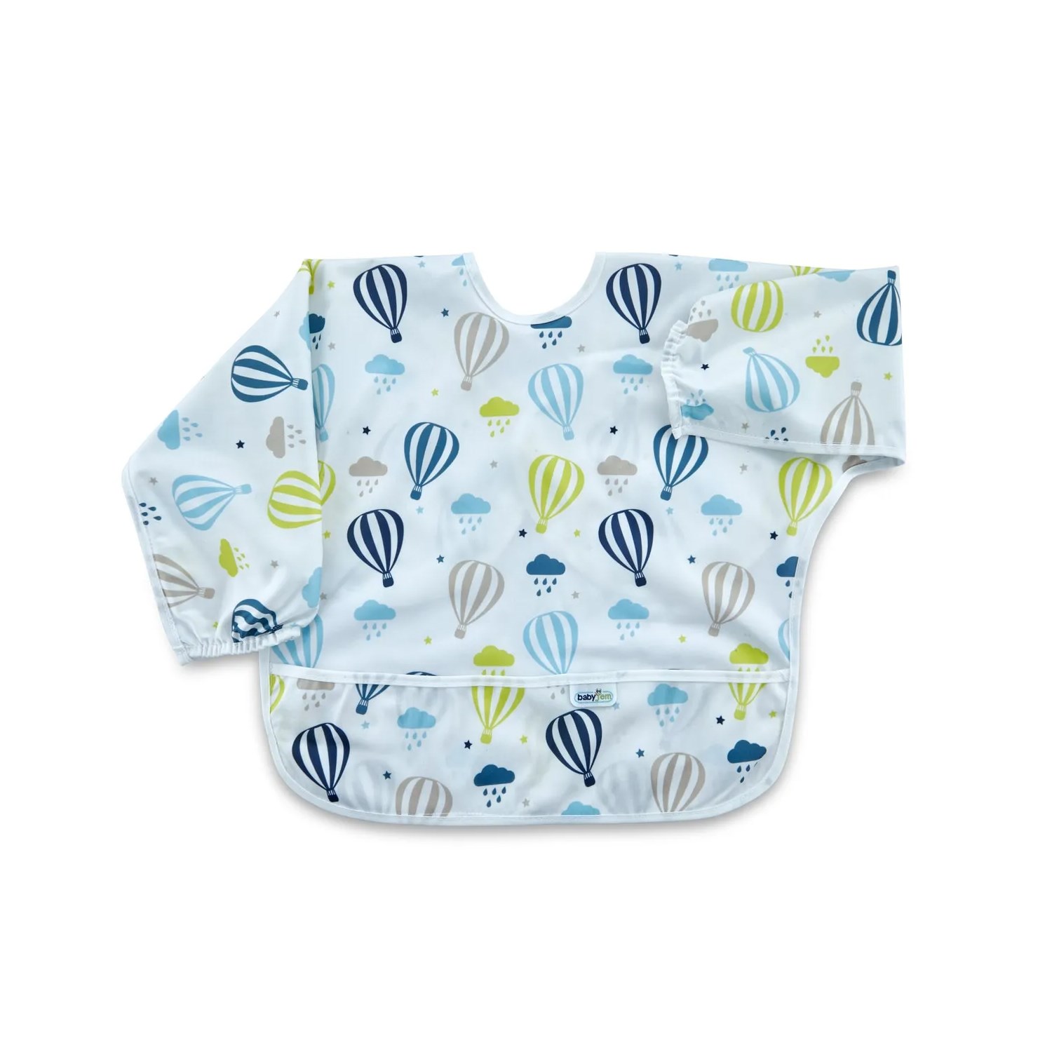 Babyjem Baskılı Kollu Mama Önlüğü 784 Beyaz