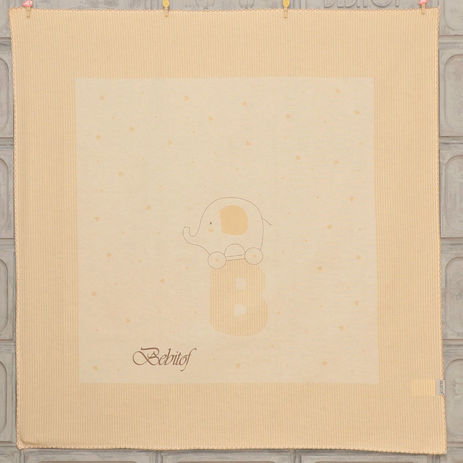 Bebitof Çift Katlı Pazen Bebek Battaniyesi 90x90 Cm 95068 Kahverengi