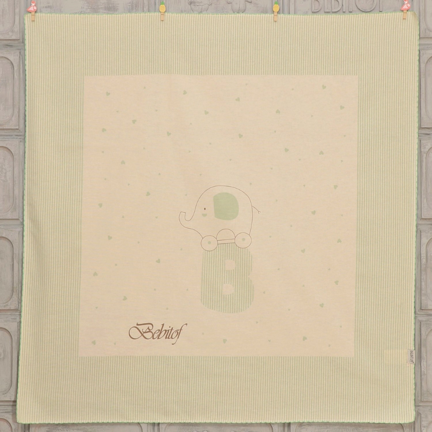 Bebitof Çift Katlı Pazen Bebek Battaniyesi 90x90 Cm 95068 Mint