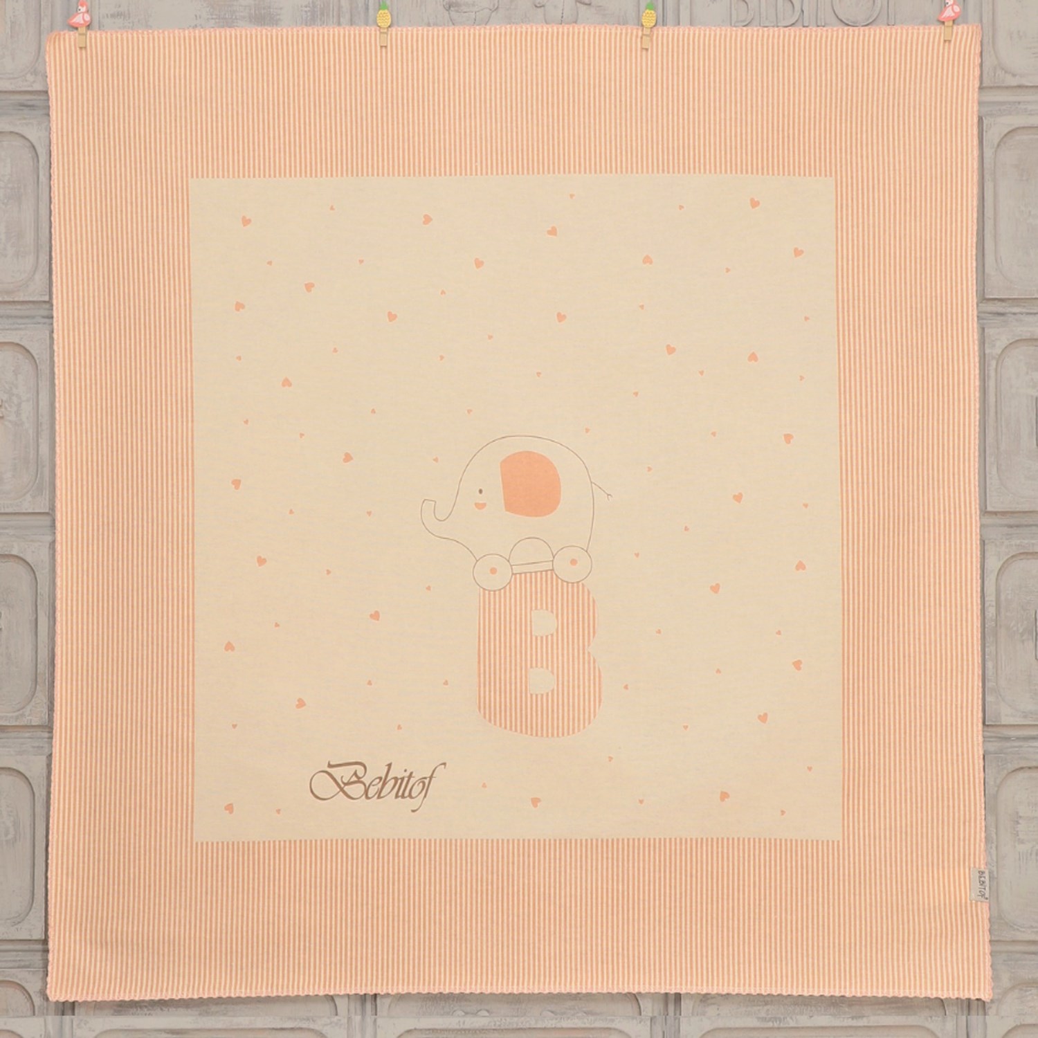 Bebitof Çift Katlı Pazen Bebek Battaniyesi 90x90 Cm 95068 Pembe