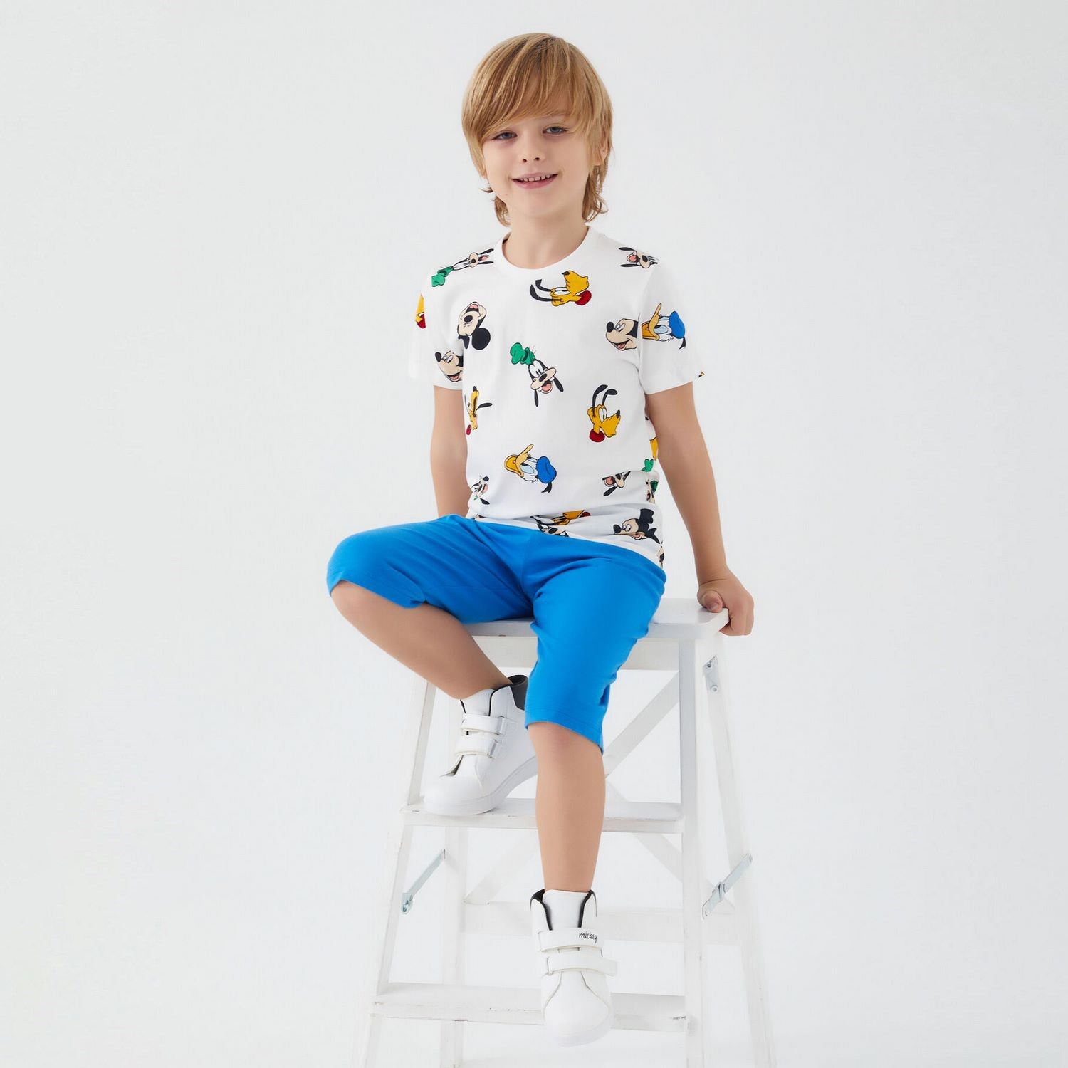 Mickey Mouse Erkek Çocuk Kapri Takım D4795 Krem Mickey Mouse Erkek Çocuk Kapri Takım D4795 Krem