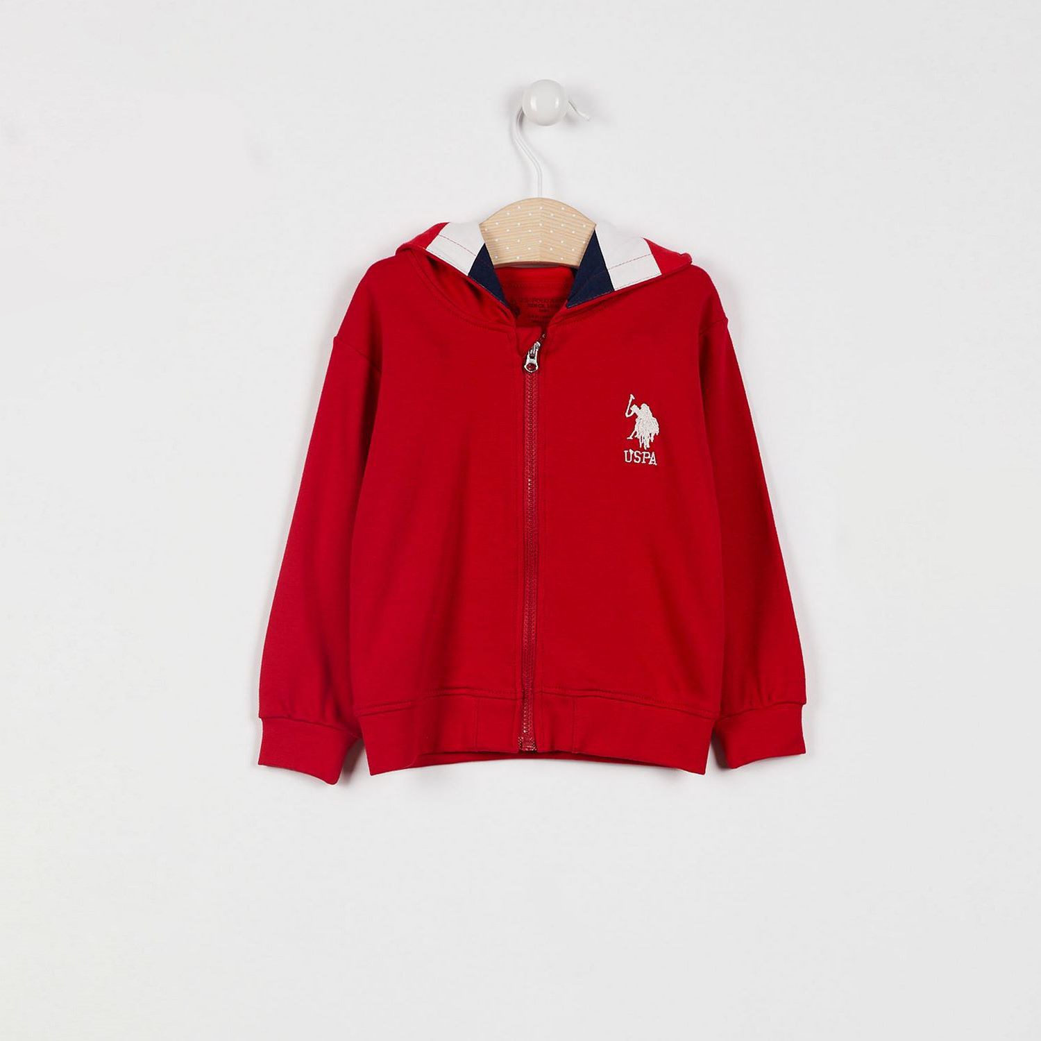 U.S. Polo Assn Erkek Bebek Kapşonlu Hırka USB955 Kırmızı OR7835 U.S. Polo Assn Erkek Bebek Kapşonlu Hırka USB955 Kırmızı OR7835
