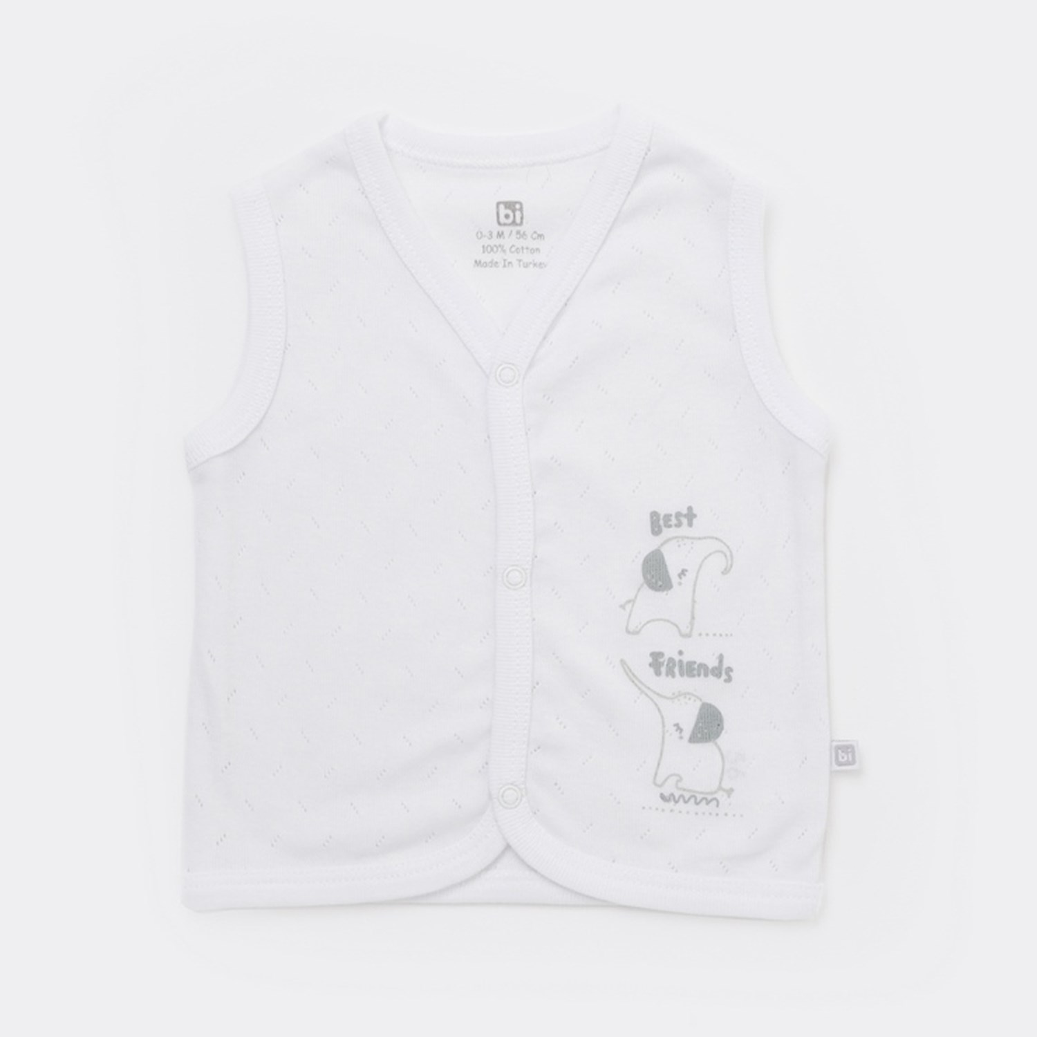 Bibaby Best White Friends Bebek Yeleği 61472 Beyaz
