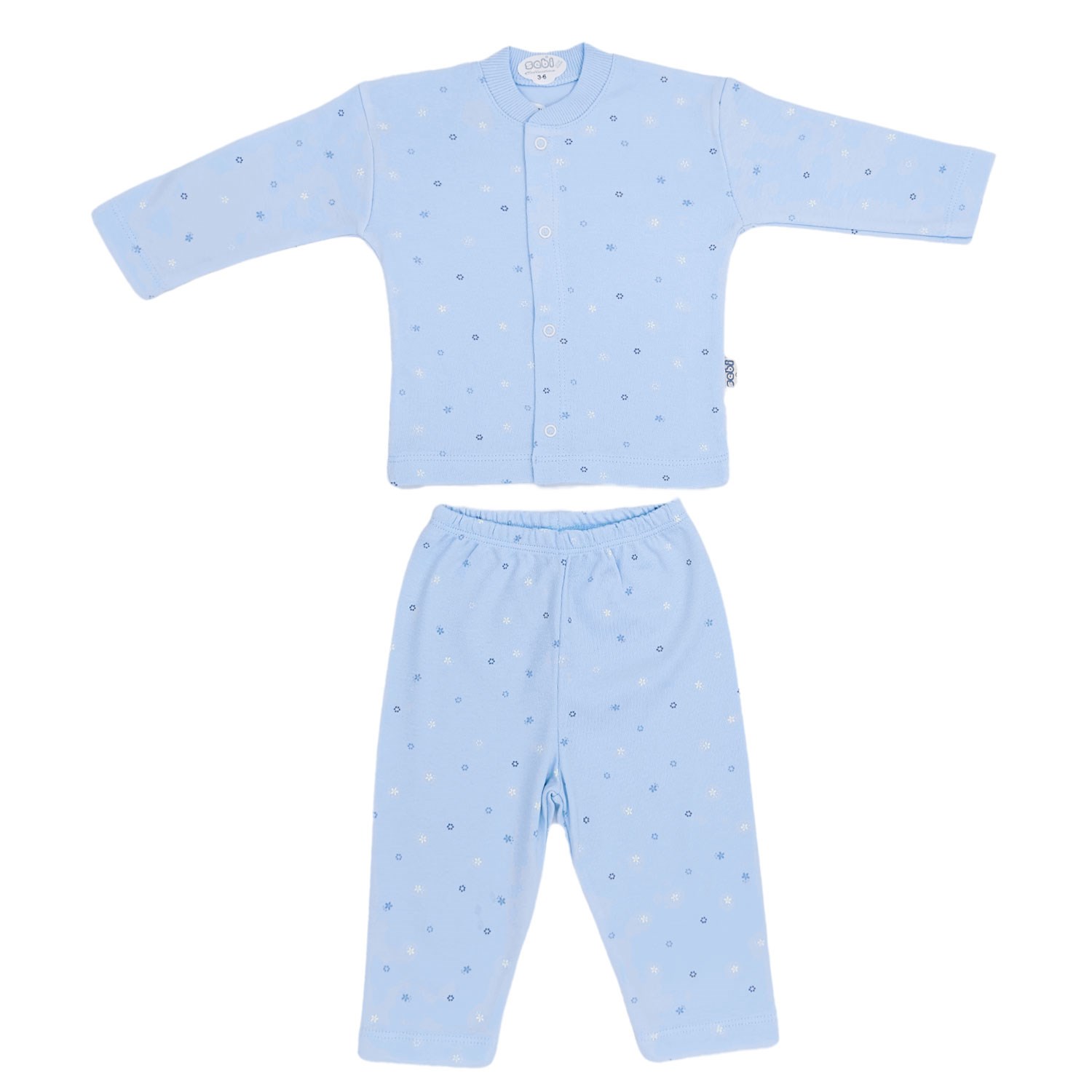 Sebi Bebe Ay Yıldız Baskılı Bebek Pijama Takımı 2331 Mavi