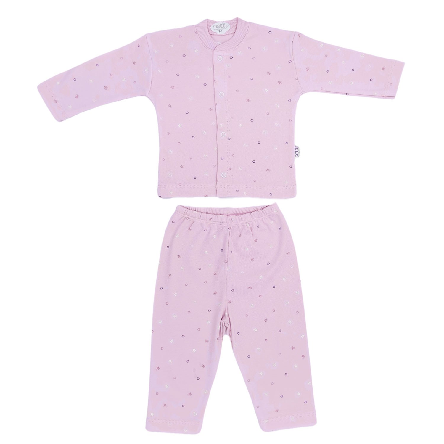 Sebi Bebe Ay Yıldız Baskılı Bebek Pijama Takımı 2331 Pembe