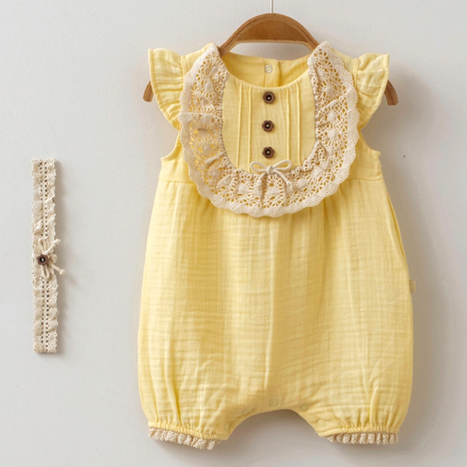 Miomini Baby Müslin Robalı Saç Bantlı Barbatöz 3648 Sarı Miomini Baby Müslin Robalı Saç Bantlı Barbatöz 3648 Sarı