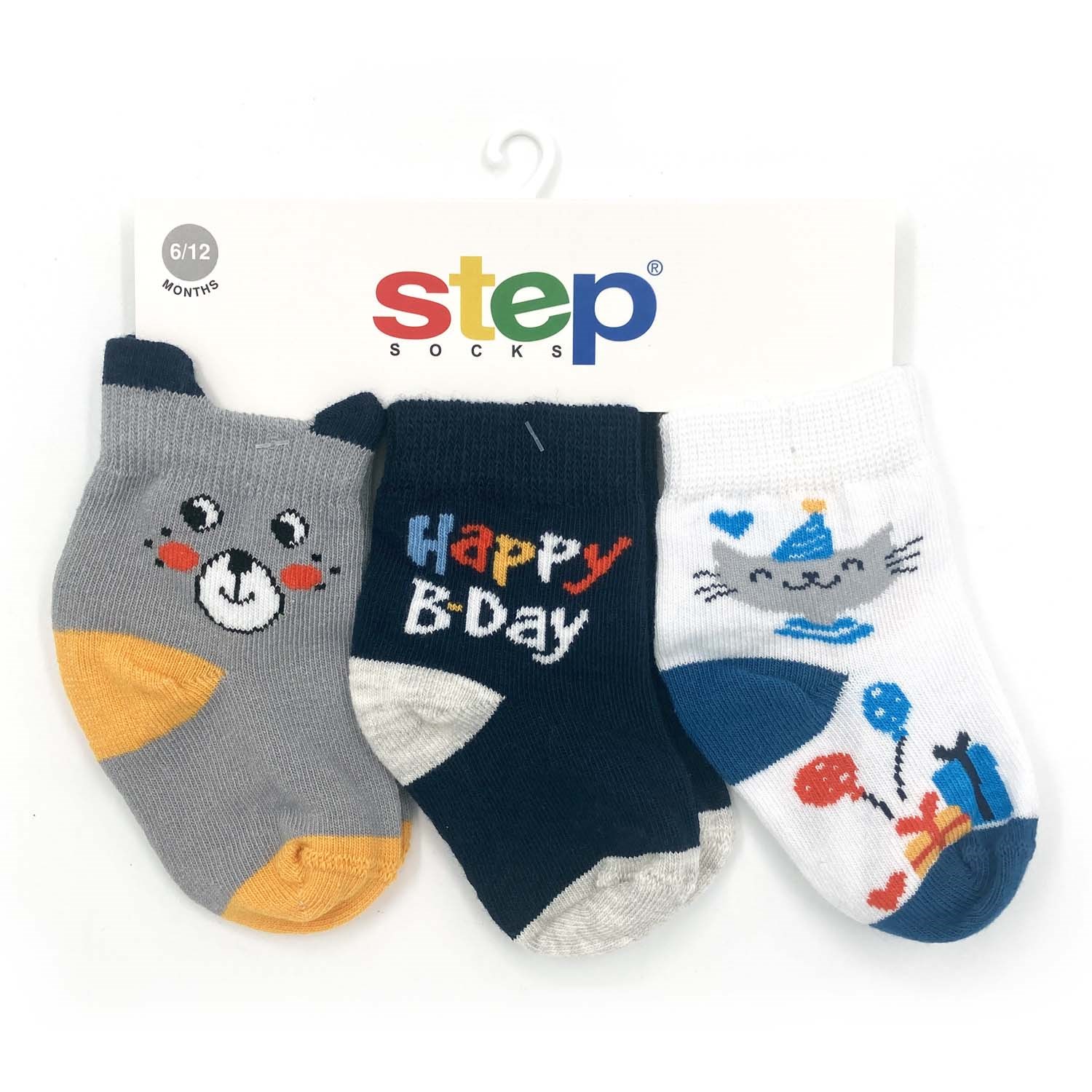Step 3'lü 3D Cat B-Day Bebek Çorabı 10290 Çok Renkli
