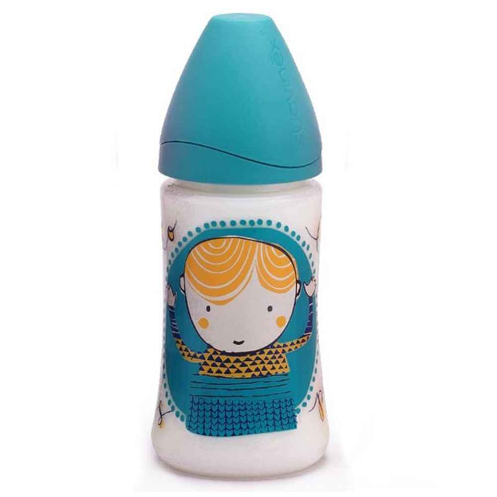 Suavinex 3800056 Silikon Bebek Biberon 360 ml 0 M+ Turkuaz