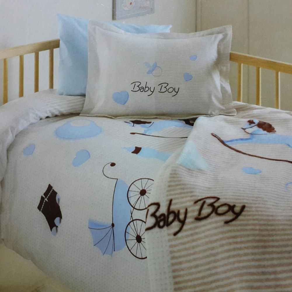 Ozdilek 100x120 Emboss Bebek Battaniyesi Mavi