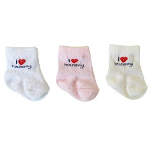 Bebengo 3'lü Soket Kız Bebek Çorabı 9509 Krem-Pembe