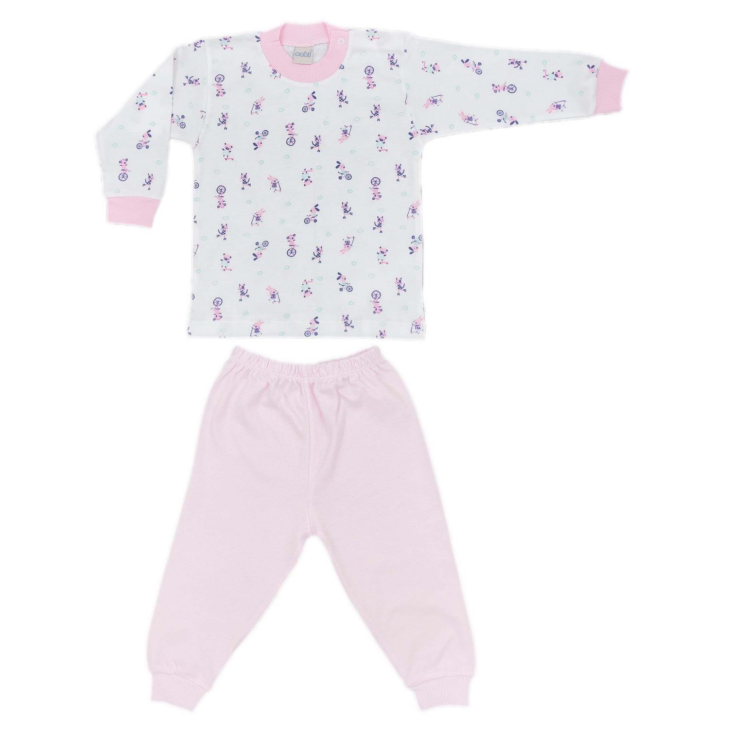 Sebi Bebe Bisikletli Bebek Pijama Takımı 2218 Pembe
