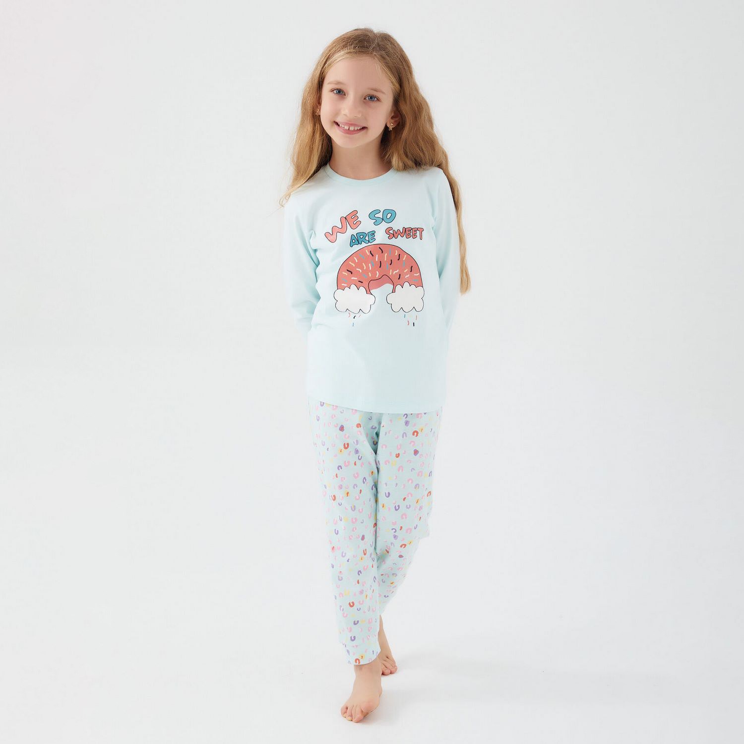 Roly Poly Kız Çocuk Pijama Takımı RP3098 Nil