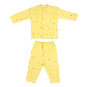 Sebi Bebe Ay Yıldız Baskılı Bebek Pijama Takımı 2331 Sarı