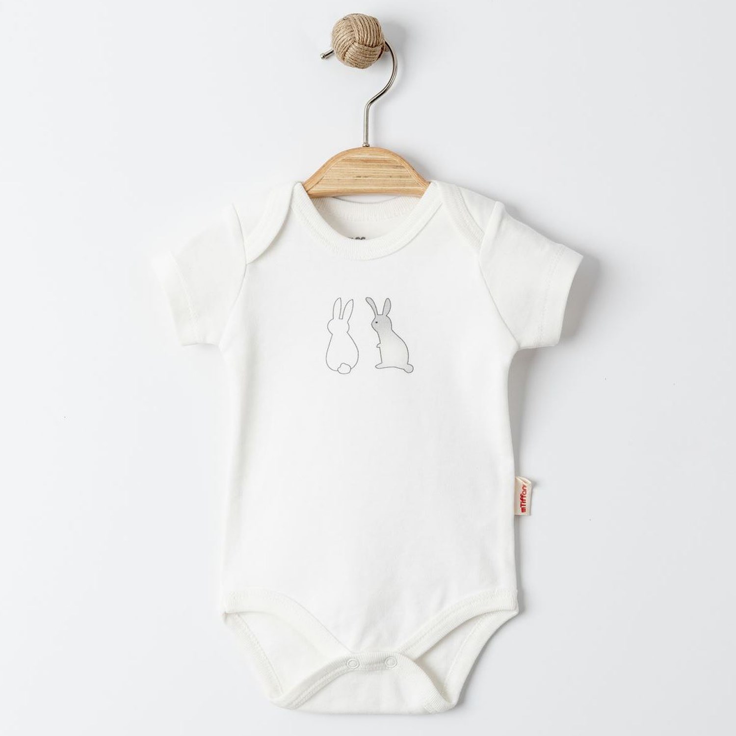 Tiffany Baby Rabbit Theme 3'lü Yarım Kol Bebek Badi 14008 Ekru