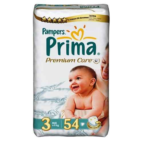 Prima Premium Care Bebek Bezi 3 Beden Ekonomi Paketi 54lü 