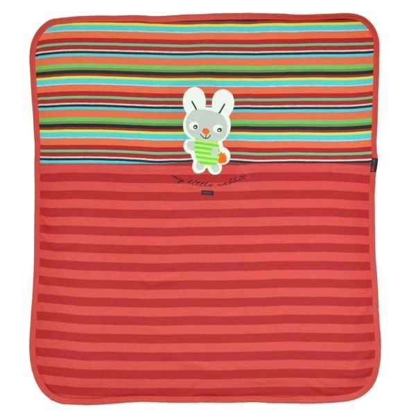 Bebepan 1203 Zoo Tavşanlı Penye Bebek Battaniyesi Kırmızı