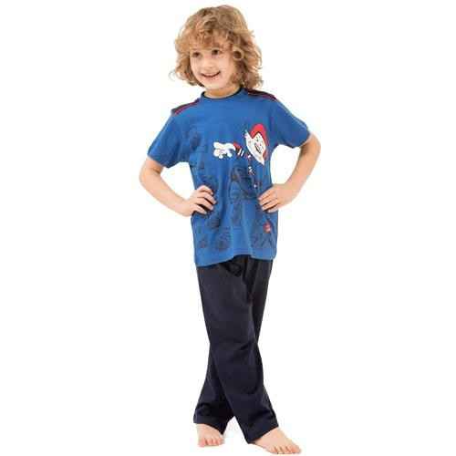 Roly Poly 2408 Kısa Kol Erkek Çocuk Pijama Takımı Lacivert
