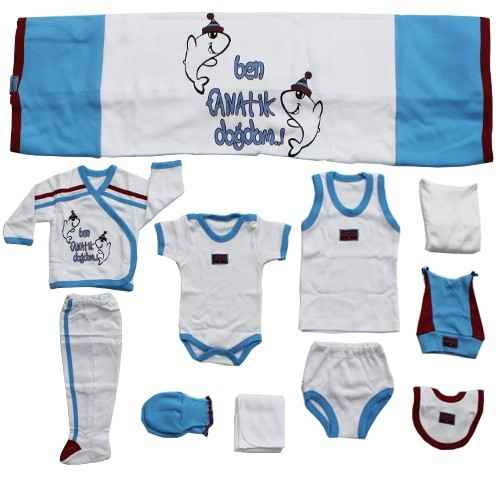 Özge Minipop 3802 Bebek Hastane Çıkışı 10lu Set Bordo-Mavi