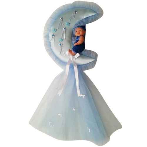 Mahmut 3212 Bebek Odası Kapı Süsü Aydede Tüllü Lacivert