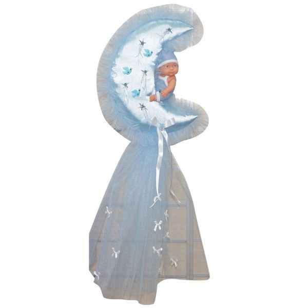 Mahmut 3212 Bebek Odası Kapı Süsü Aydede Tüllü Mavi