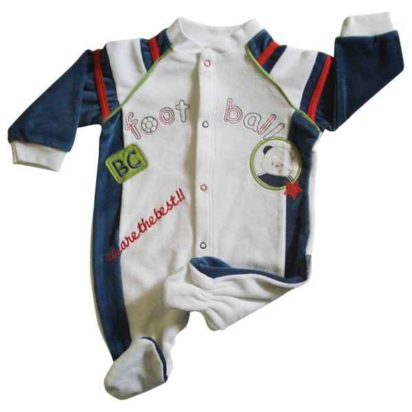 Bebengo 4530 Football Kadife Bebek Tulumu Lacivert
