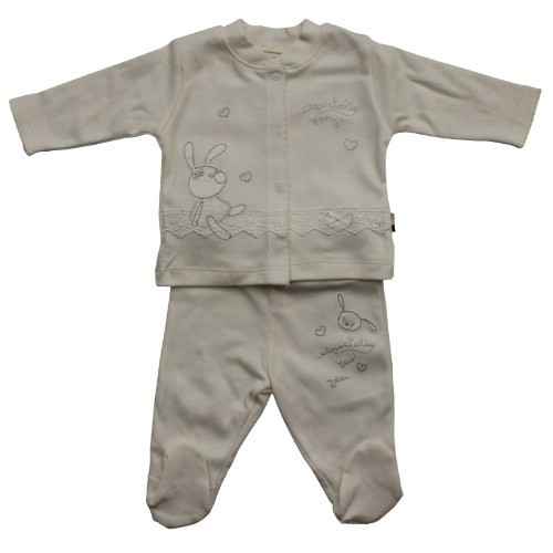 Baby Center 45366 Tavşan Desenli Bebek Tulumu Ekru İlke Bebe