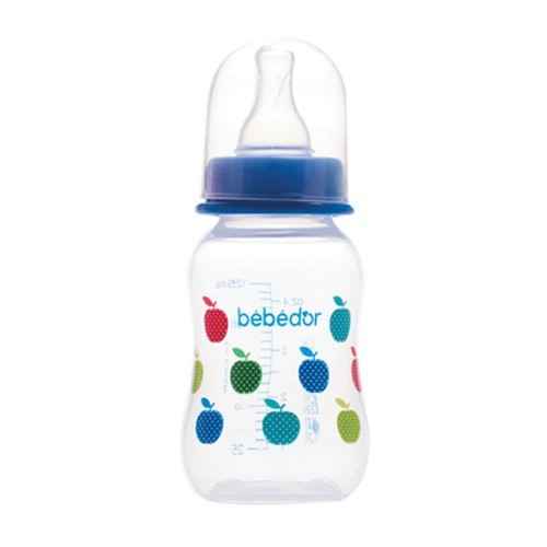 Bebedor 78302 Silikon Emzik Orta Akış Biberon 125 ml Mavi