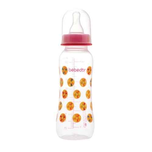 Bebedor 79302 Silikon Emzik Orta Akış Biberon 240 ml Pembe