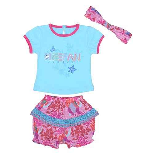 Bebepan 7997 Elephant Şort Body Saç Bandı Takım Aqua
