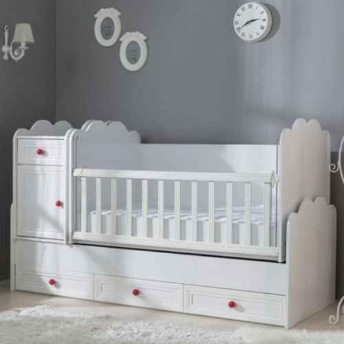 Belis 4823 Büyüyen Bebek Beşiği Beyaz-Kırmızı