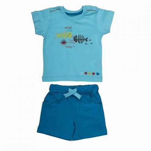 Bebepan 8045 Fish T-Shirt Takım  Aqua