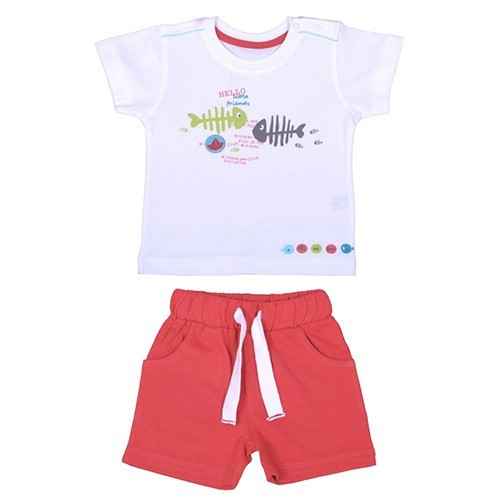 Bebepan 8045 Fish T-Shirt Takım  Kırmızı