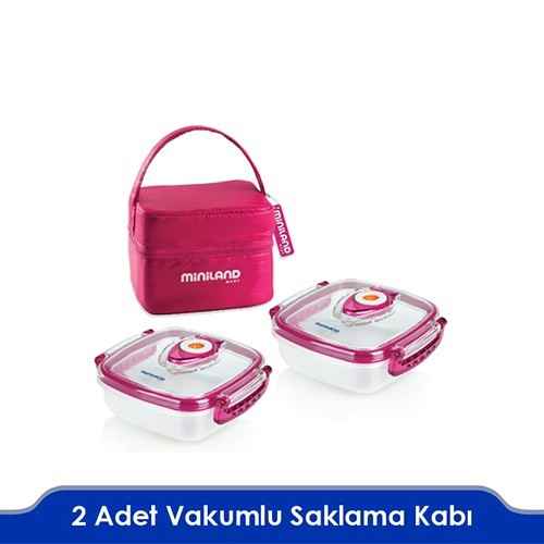Miniland Baby Vakumlu 2li Saklama Kabı 33cl Pembe