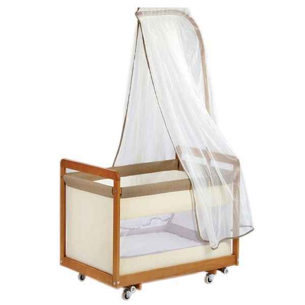 Baby Tech 155 Vezir Mini Ahşap Beşik 50x90 Naturel