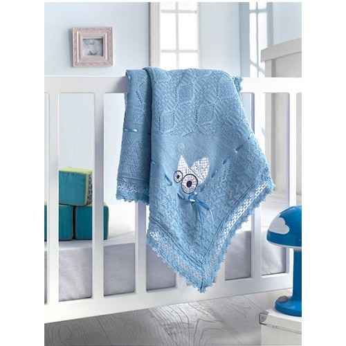 Dinoboo Little Baby Blue Örme Battaniye 80X90 Cm 