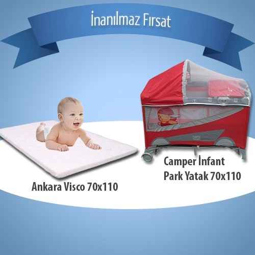 Camper İnfant Park Yatak 70x110 Kampanyası Kırmızı İlke Bebe