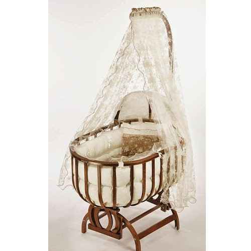 Baby Tech 135 Saraylı Ceviz Yıldızlı Bebek Beşiği 